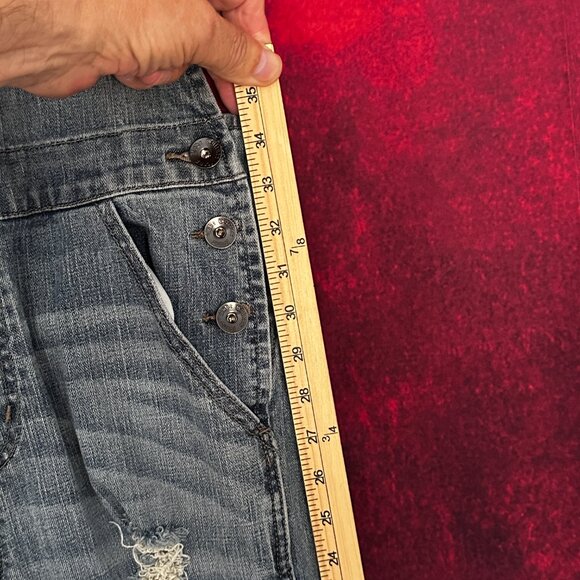 WOMENS LOVE CULTURE JEANS OVERALLS, LIGHT BLUE DENIM, DISTRESSED, MEDIUM SIZE - Picture 11 of 15